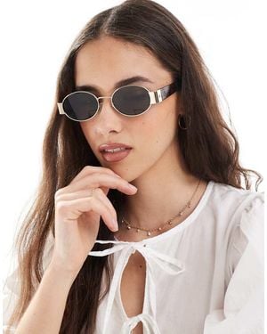 Aire Mars Ii Slim Oval Metal Frame Sunglasses With Tort - Multicolour