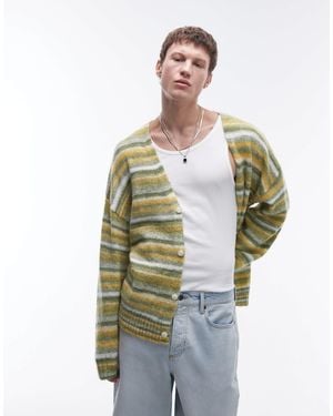 TOPMAN Oversized Cardigan - Green