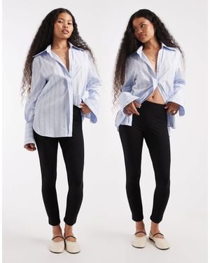 ASOS Asos Design Petite 2 Pack leggings - White