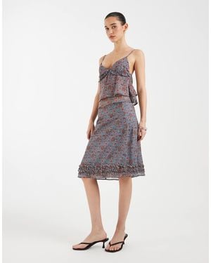 Motel Co-ord Nanami Chiffon Skirt - White