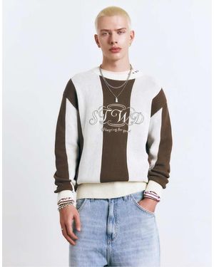 Pull&Bear Stwd Striped Jumper - White