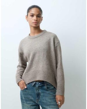 ONLY Maglione Lavorato Con Spalle Scivolate - Blu