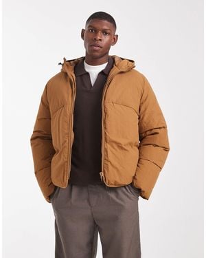 ASOS Puffer Jacket With Seam Detail - Natural