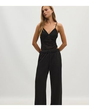 Stradivarius Wide-leg jogger Trousers - Black