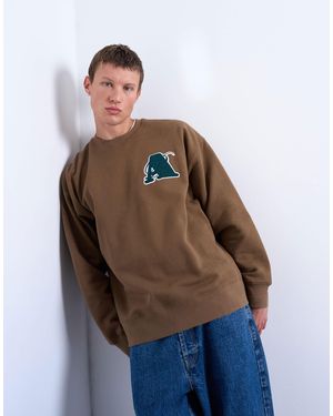 TOPMAN Oversized Fit Sweatshirt With Letter Embroidery - Blue
