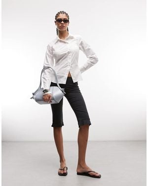 Weekday Asymmetric Shirt With Slit Detail - White