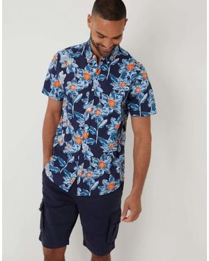Threadbare Cotton 'Manchester' Cargo Shorts - Blue