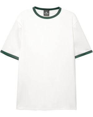 Pull&Bear T-shirt With Contrast Ribbed Trims - White