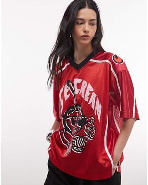 ICECREAM Cherry Logo Football Jersey - Red