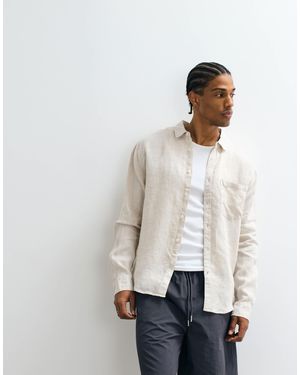 Cotton On – langärmliges leinenhemd - Weiß