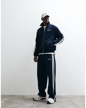 CERNUCCI Relaxed Fit Track Pant With Side Taping Co-Ord - Blue