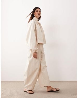 ARRANGE Barrel Leg Pants - Natural