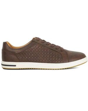 Dune Wide Fit Tezzy Weave Wf Trainers - Brown