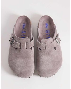 Birkenstock Boston Suede Clogs - Grey
