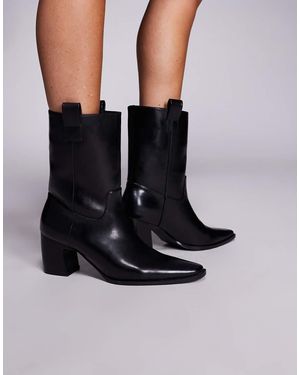 Public Desire Layleigh Curve Heel Ankle Boots - Black