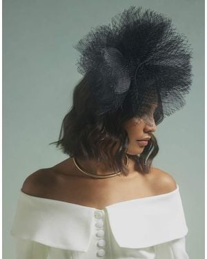 River Island Premium Edie Netted Headband Fascinator - Black