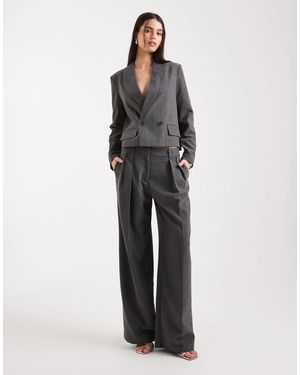 Vero Moda High Waisted Pleated Tailored Pants Co-ord - Grey