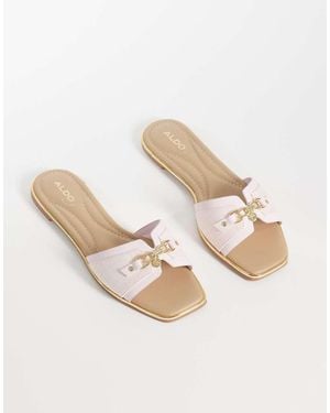ALDO Alamassi Flat Sandal With Buckle Detail - Natural