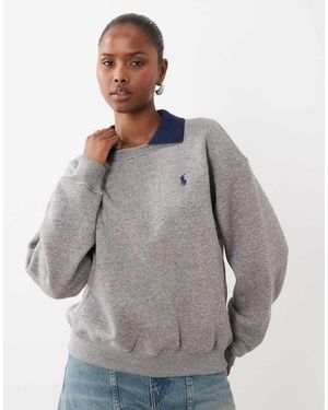 Polo Ralph Lauren Sweatshirt Met Contrasterende Kraag - Grijs
