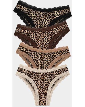 Stripe & Stare Brazilian Knicker Four Pack - Multicolour