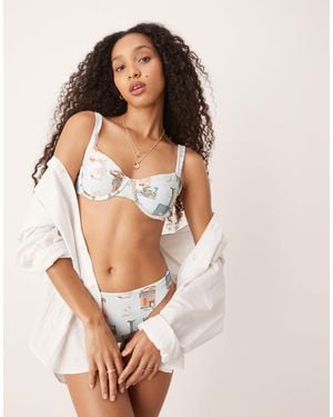 Abercrombie & Fitch Wide Strap Bikini Top Co-ord - Multicolour