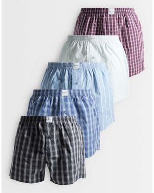 Hollister 5 Pack Boxer Trunks - Blue