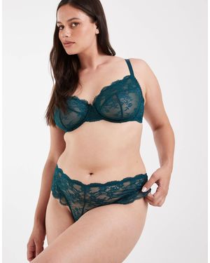 ASOS Asos Design Curve Lola Lace Classic Thong - Green