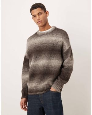 SELECTED Oversized Ombre Wool Blend Sweater - Brown