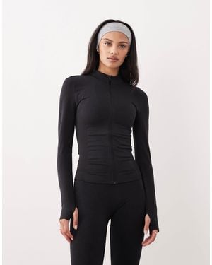 Tala Sculpt Seamless Zip Up Longline Jacket - Black