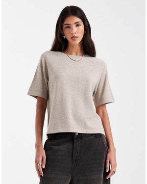 Pieces Short Sleeve Knitted Jumper - White