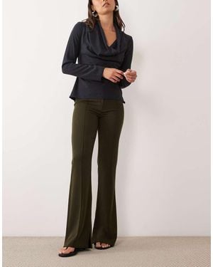 ASOS Tailored Slinky Skinny Flare Trousers - Green