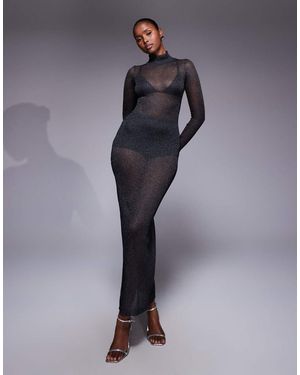 AFRM Shimmer Ribbed Maxi Dress With Panty - Blue