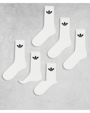 adidas Originals Set Van 6 Paar Sokken Met Trefoil-Logo - Naturel