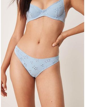 Free People Broderie Trousers - Blue