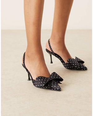 Glamorous Kitten Heel Mules - Natural