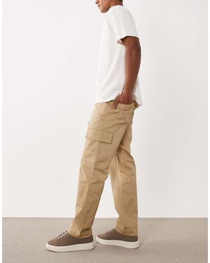 Mango Cotton Straight Leg Cargo Trousers - Blue