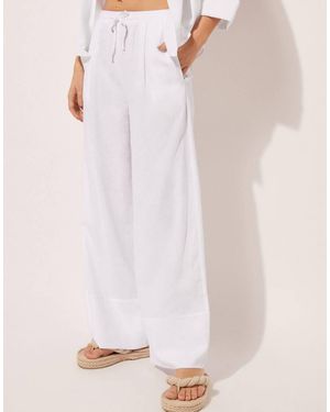 Calzedonia Linen And Viscose Palazzo Trousers - Pink