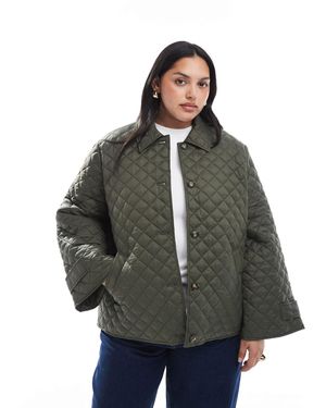 Vero Moda Veste matelassée boutonnée - kaki foncé - Gris