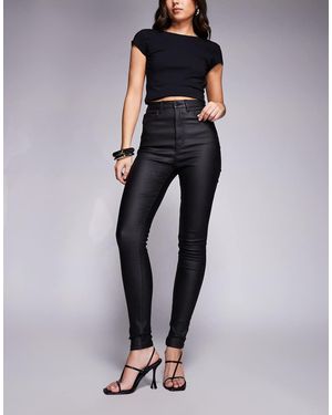 ASOS Vaqueros Negros Revestidos De Corte Pitillo Ultimate De - Azul