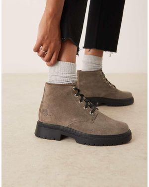 Timberland Halfhoge Veterlaarzen Van Suède - Grijs