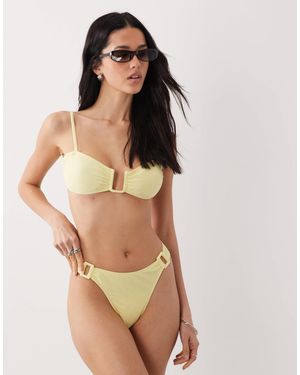 Brave Soul Bikini Bottom With Square Detail - Natural