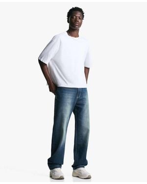 Bershka Jeans Dritti Comodi Blu Sporco
