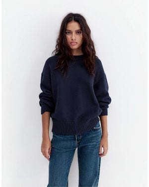 Pull&Bear – oversize-pullover - Blau