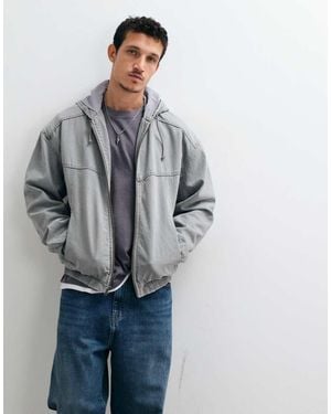 Hollister Oversized Hooded Skater Jacket - Blue