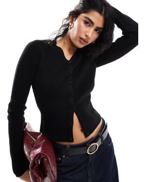 ASOS – strukturierte strickjacke - Schwarz