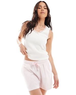Threadbare – baumwoll-pyjama - Weiß