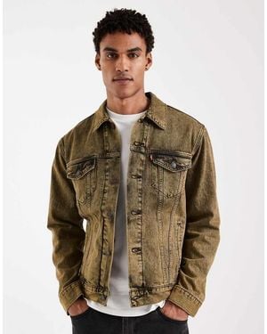 Levi's Giacca Trucker Di Jeans Lavaggio Sovratinto - Verde