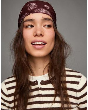 Bershka Sciarpa Bandana Con Stampa - Marrone