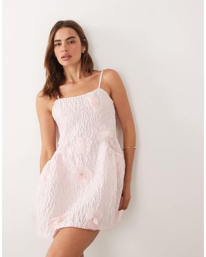 Sister Jane Dream Lera Floral Detail Applique Cami Mini Dress - Pink