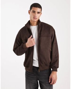 New Look Bomber en imitation daim - marron foncé